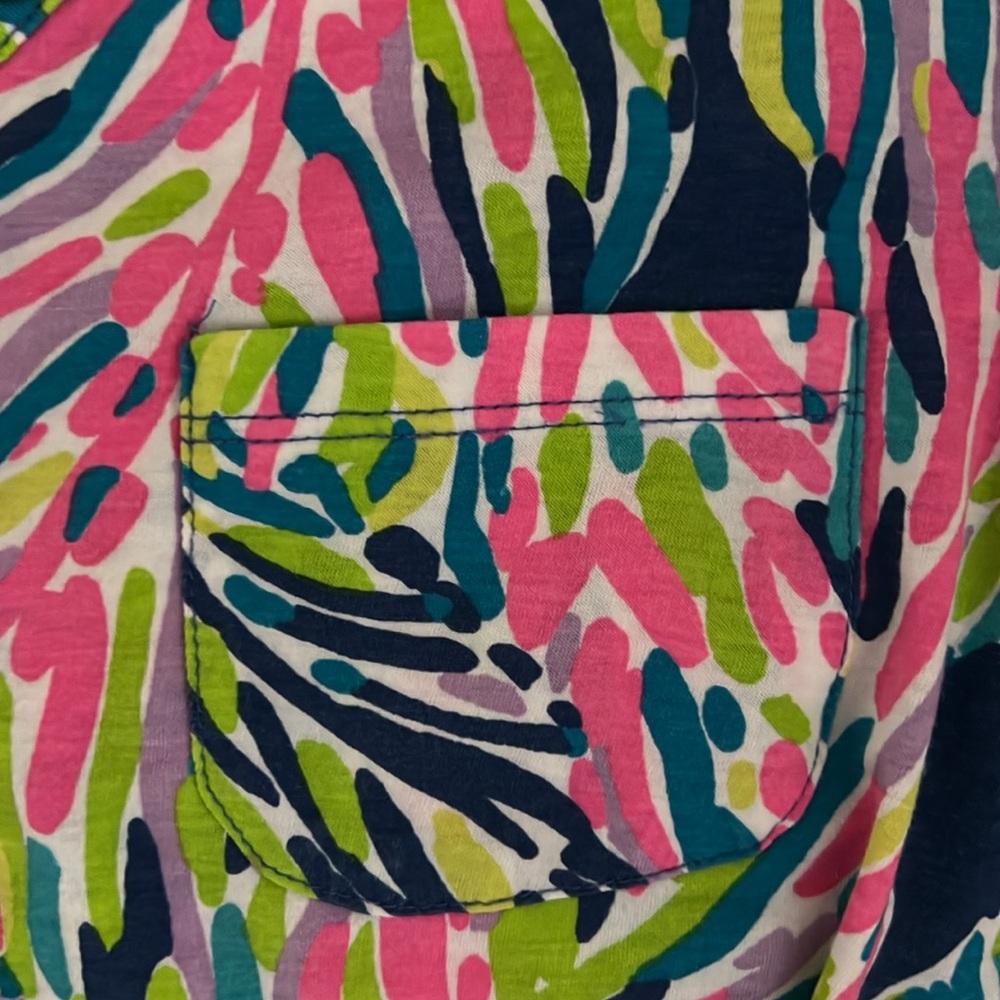 Lilly Pulitzer Palmira Dress Indigo Palm Reader Size Medium - Picture 6 of 8